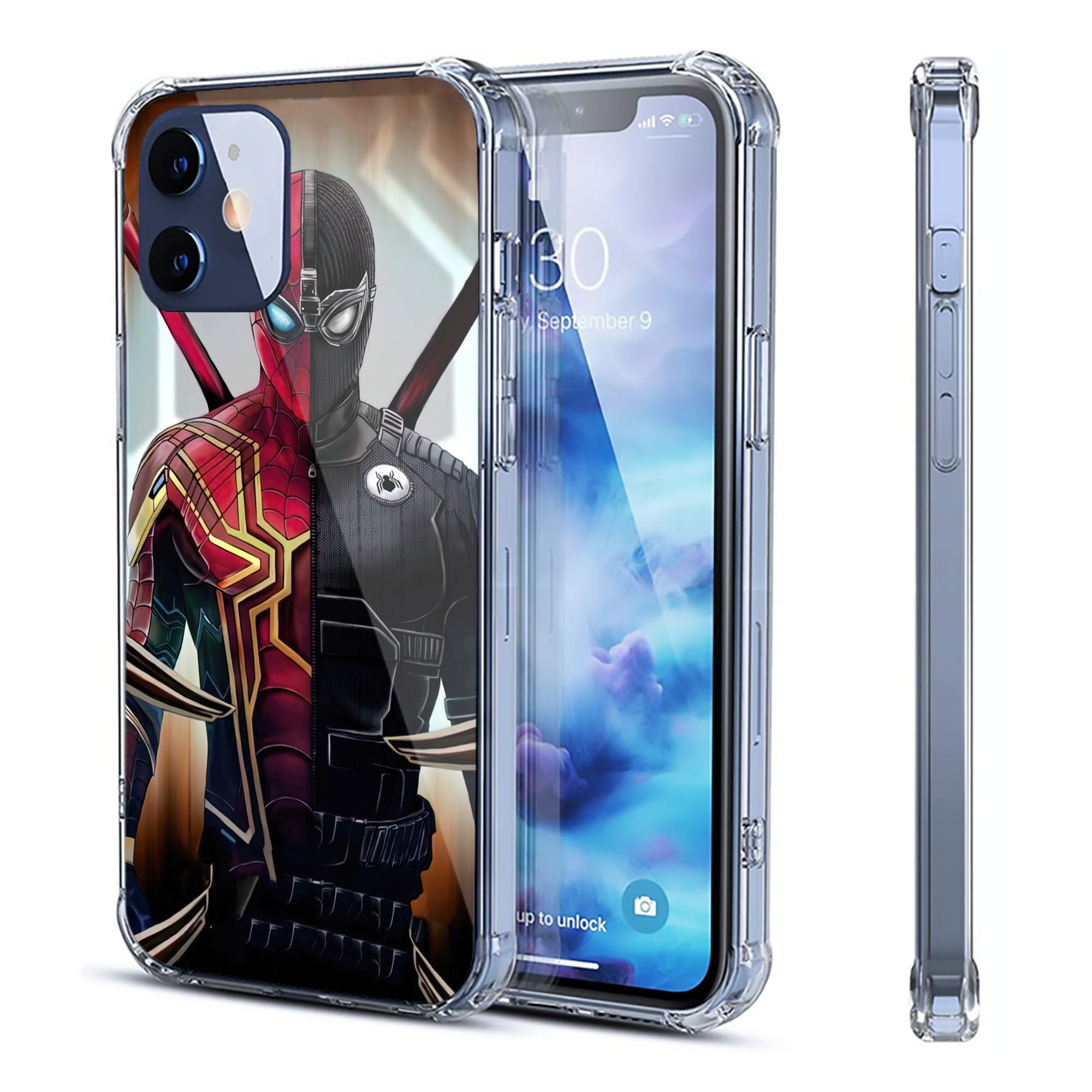 （画像用） Spider Man スパイダーマン 【iPhone 12シリーズ対応】透明スマホケース（クリアソフトケース）